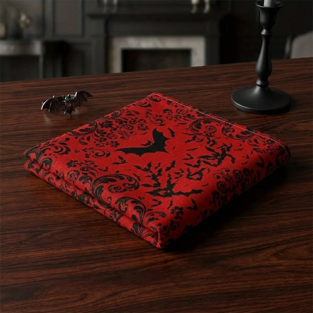 Chemin de Table Rouge Chauve-souris Unique