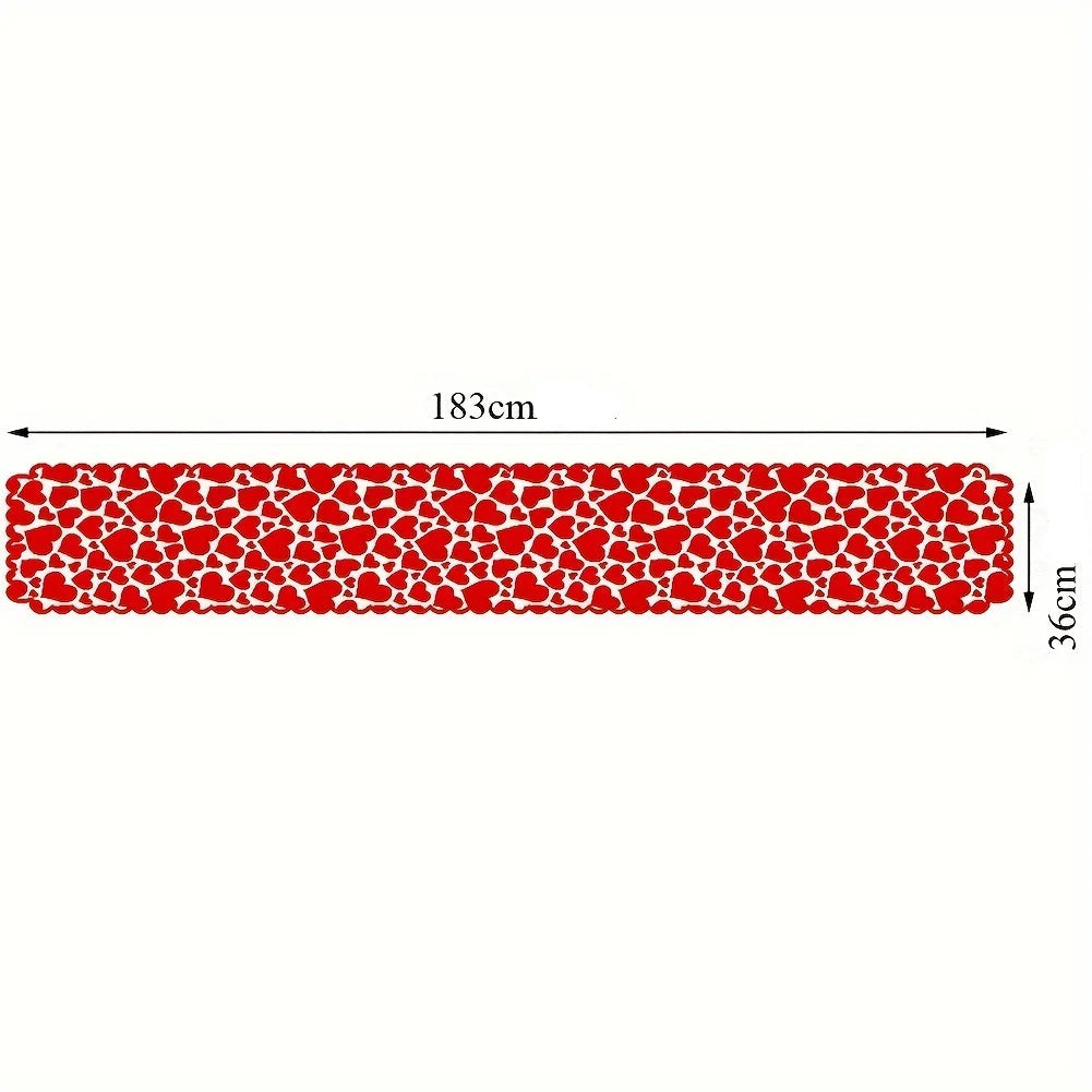 Chemin de Table Rouge Coeurs Chic
