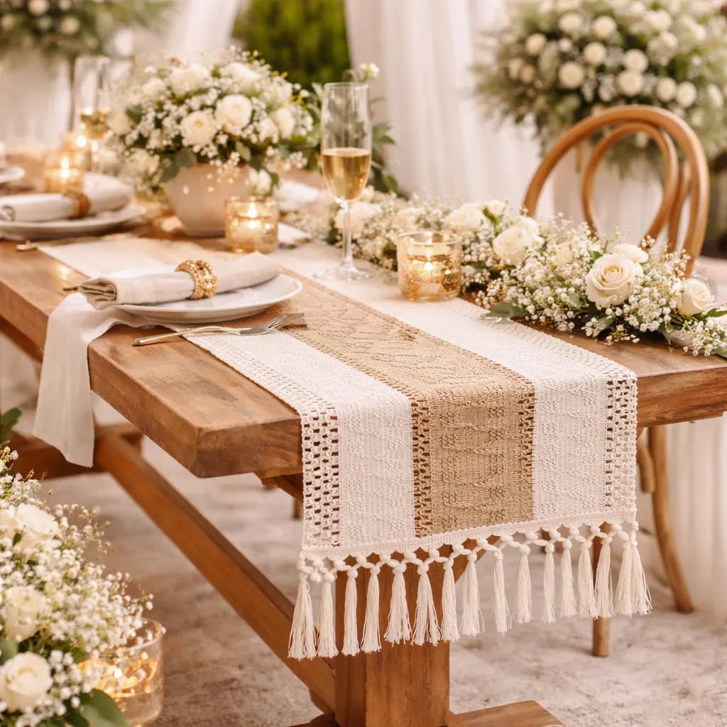 Chemin de Table Rustique Mariage Bohème