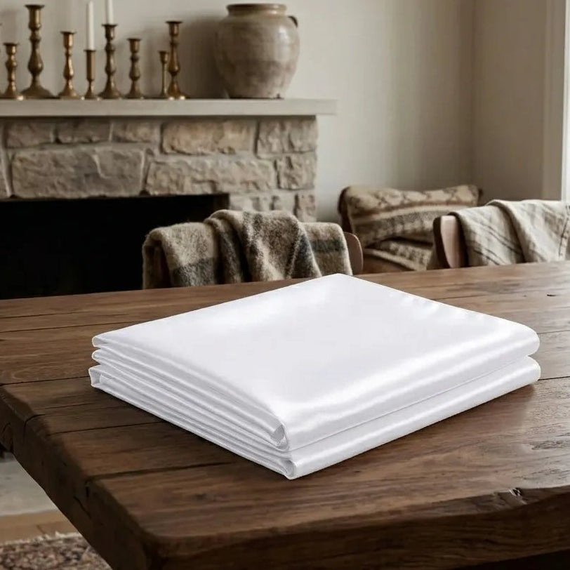 Chemin de Table Satin Blanc Unique