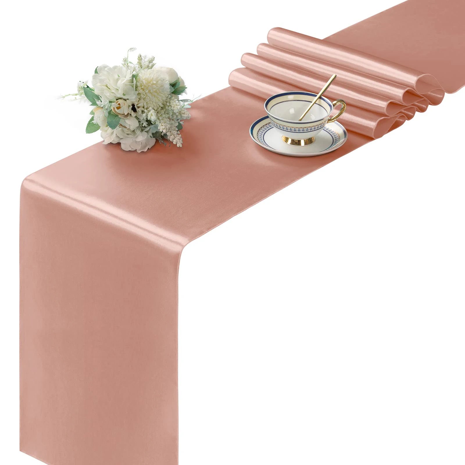 Chemin de Table Satin Rose Gold Elegante