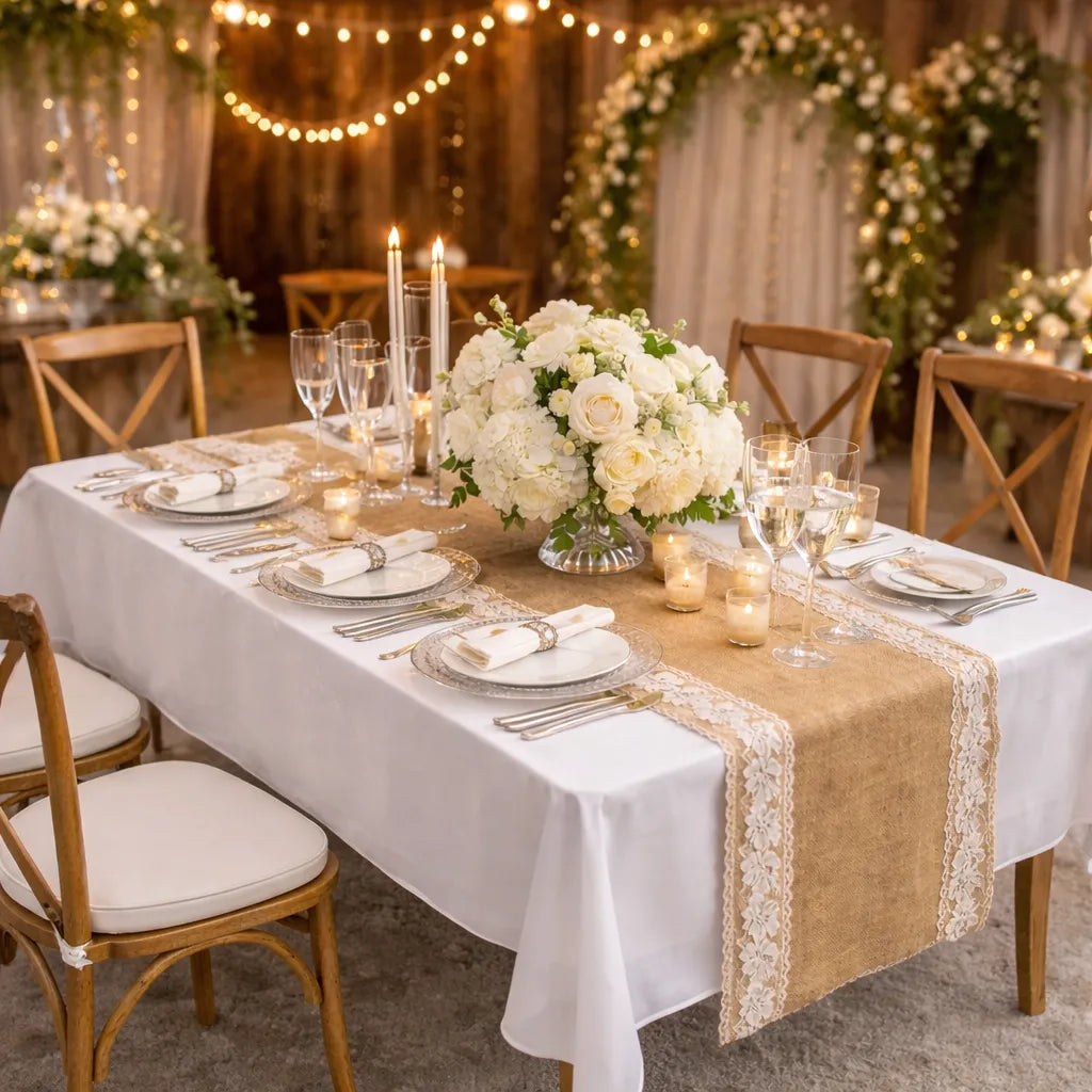 Chemin de Table Vert Sauge Mariage