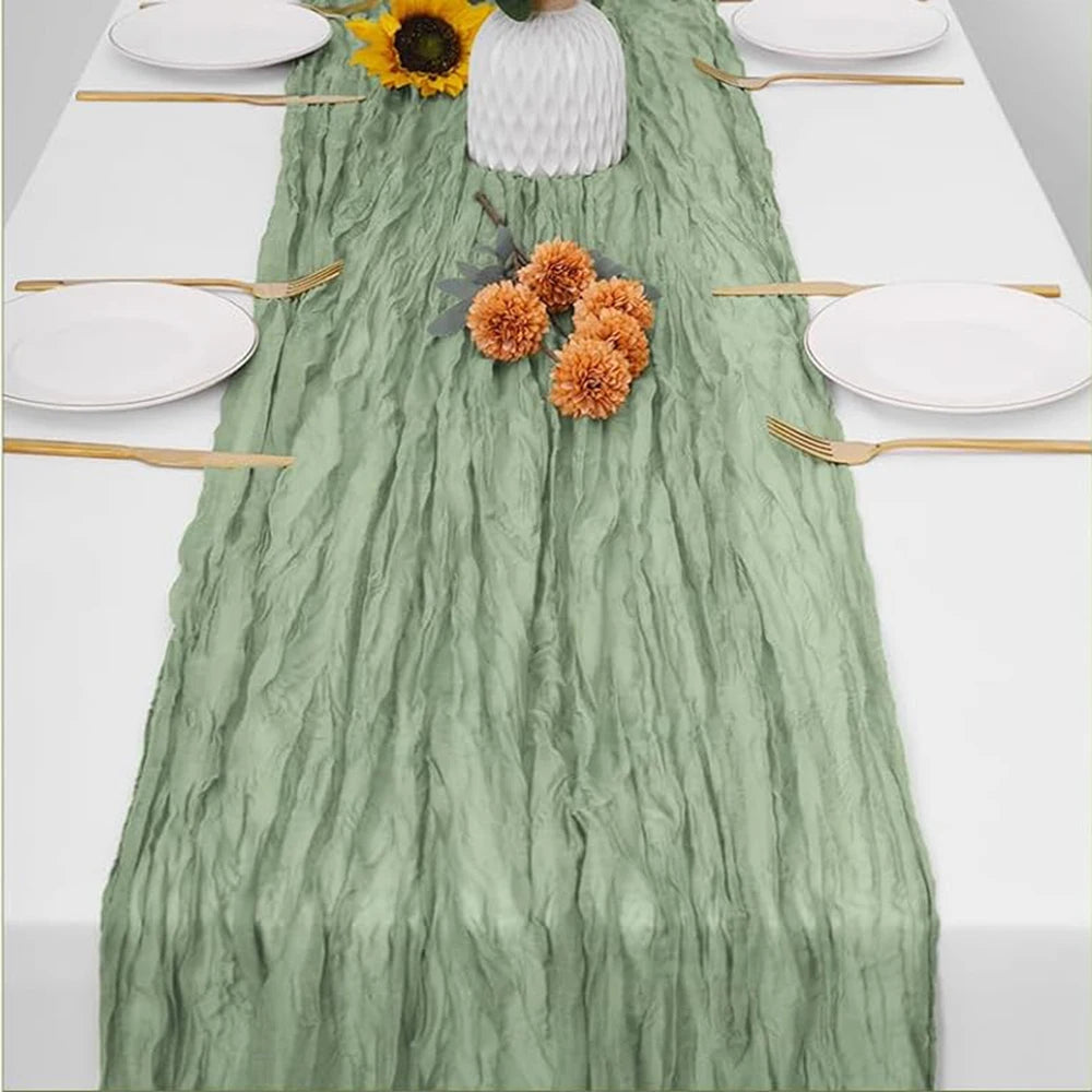 Chemin de Table Vert Sauge Mariage Design