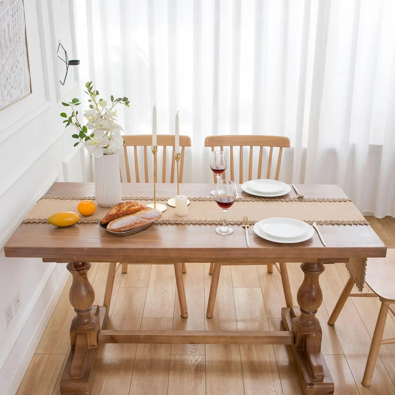 Chemin de Table en Jute Noël Champêtre