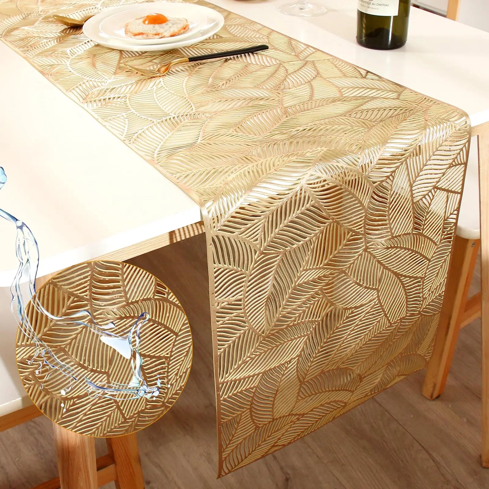 Chemin de Table en PVC Doré Chic