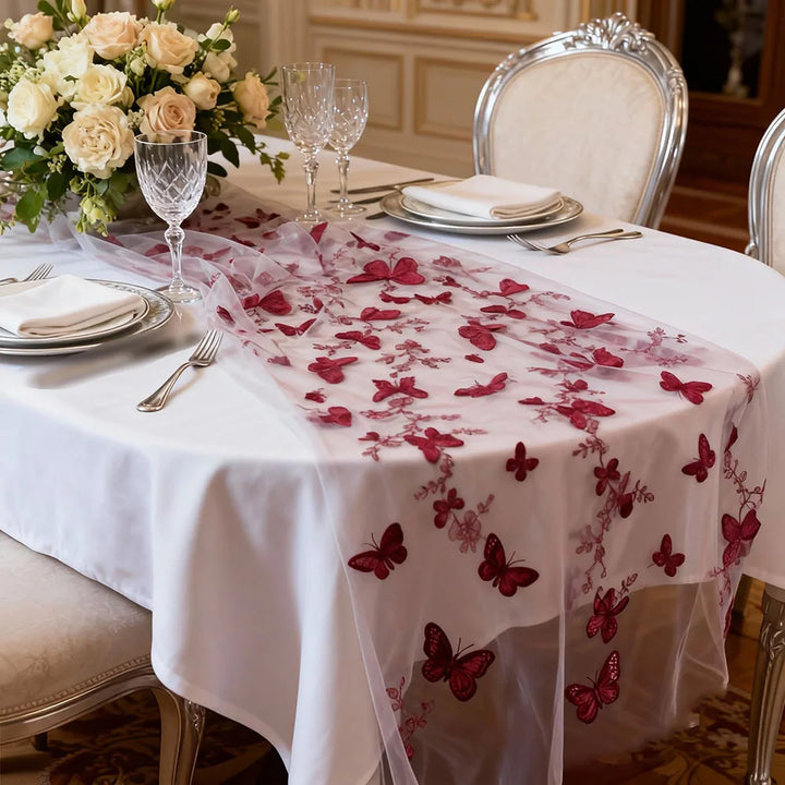 Chemin de Table en Tulle à Papillons