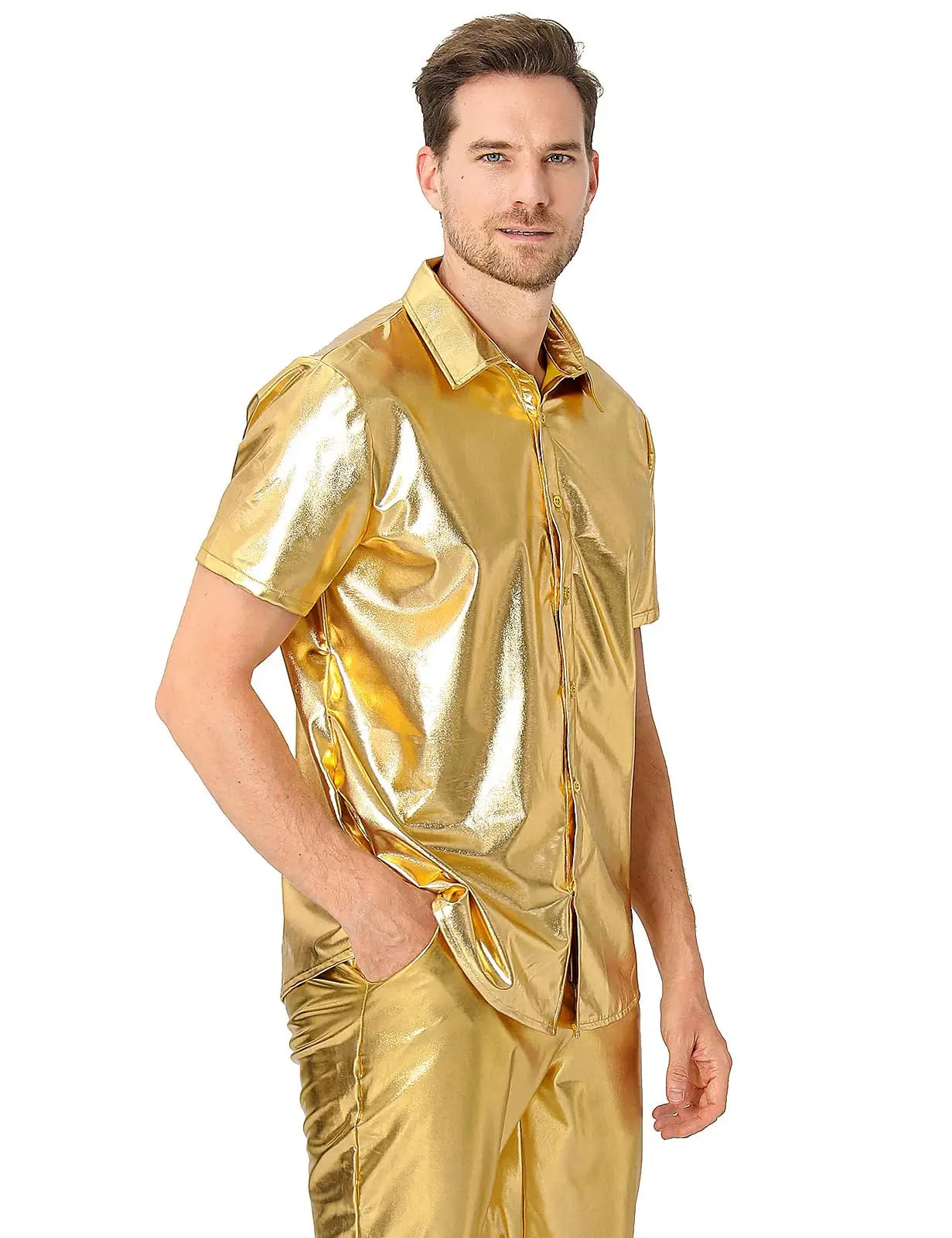 Chemise Disco Homme Dorée Design