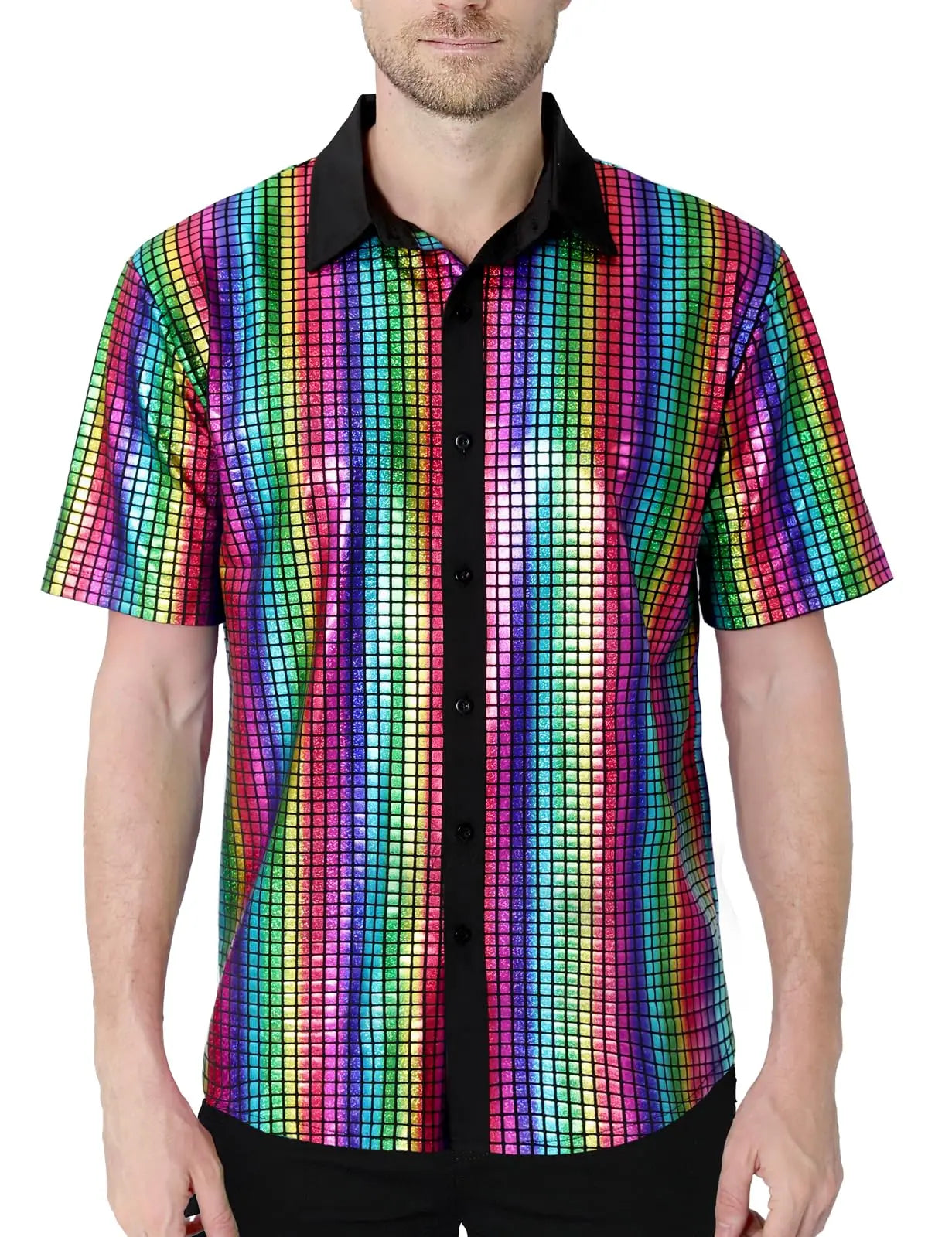Chemise Disco Homme Multicolore Design
