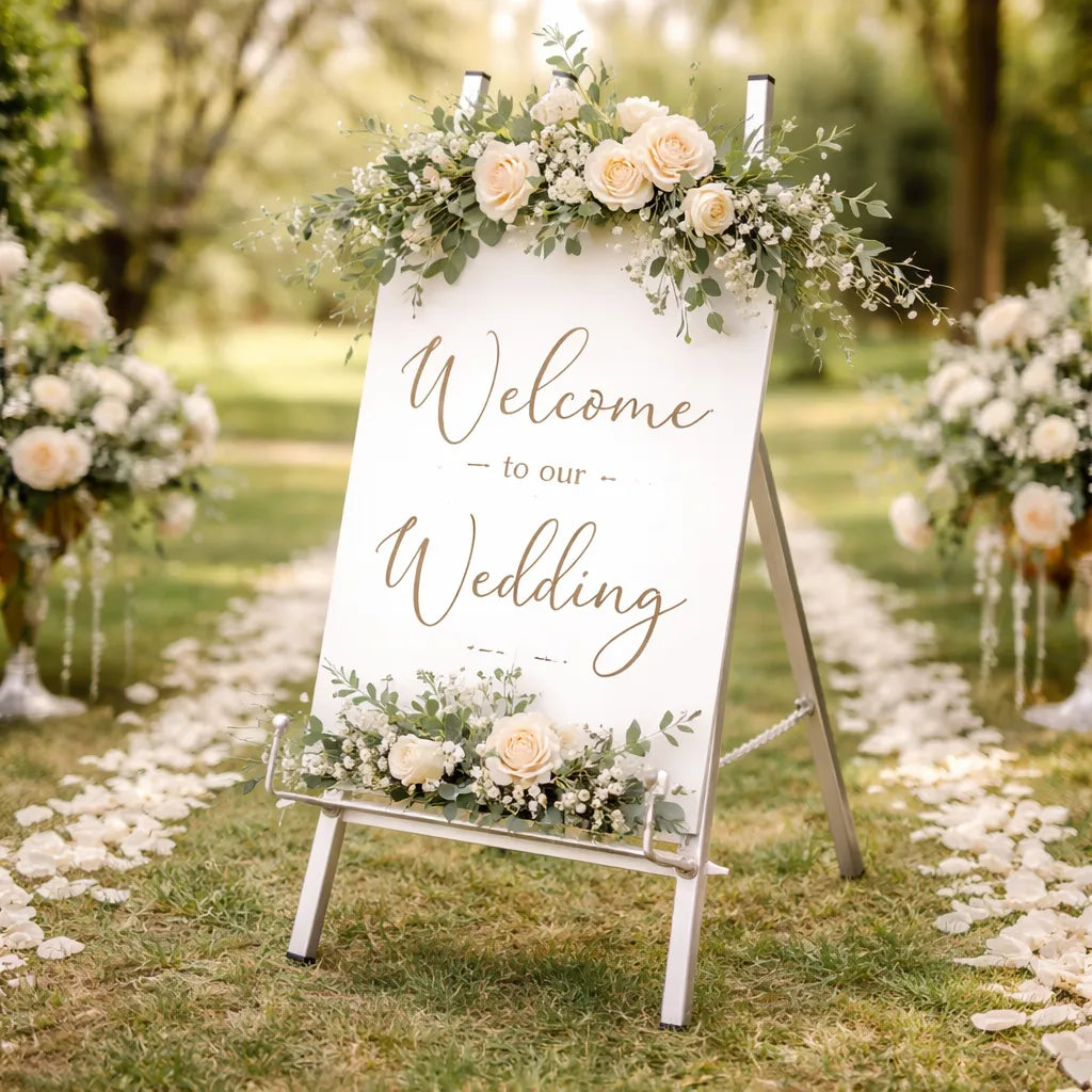 Chevalet Argenté pour Affichage Mariage