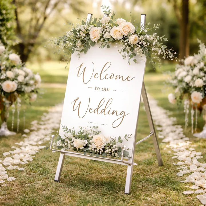 Chevalet Argenté pour Affichage Mariage