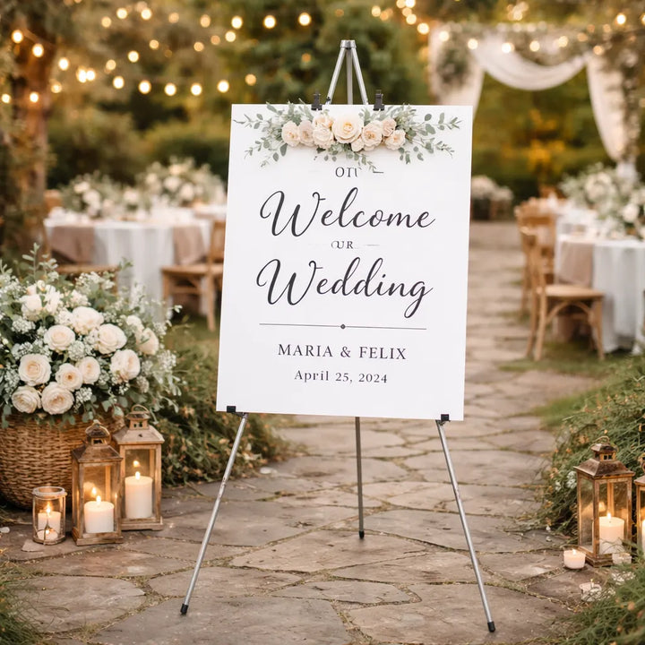 Chevalet Mariage Argenté Télescopique