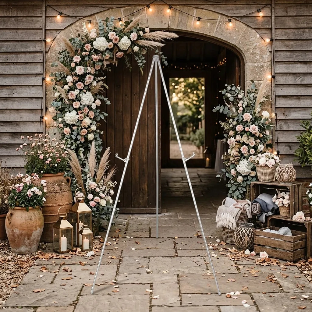 Chevalet Mariage Argenté Télescopique Léger