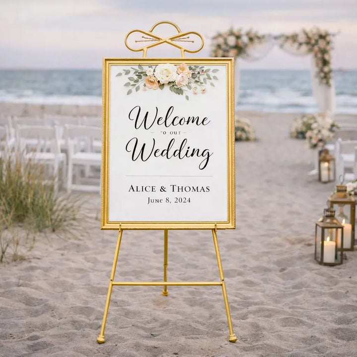 Chevalet Mariage Elégant Doré