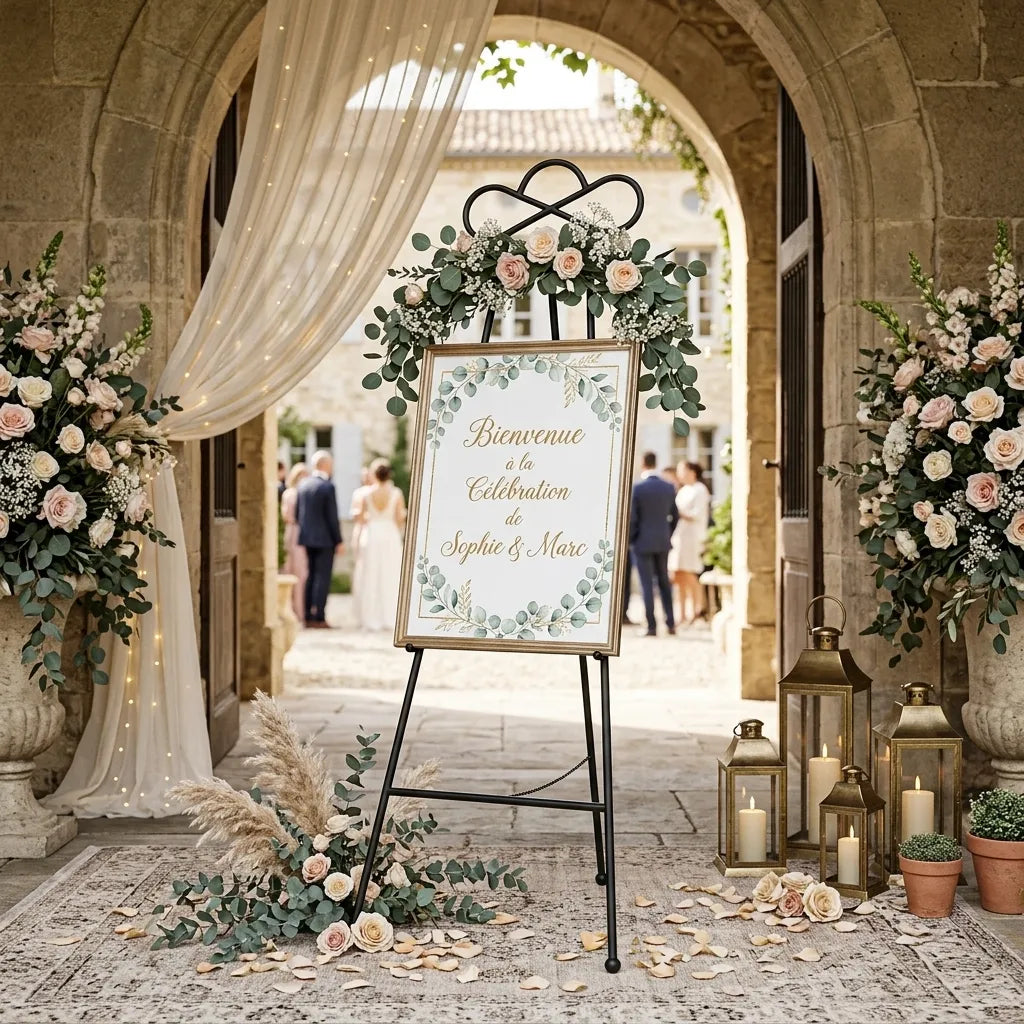 Chevalet Mariage Elégant Raffiné Léger