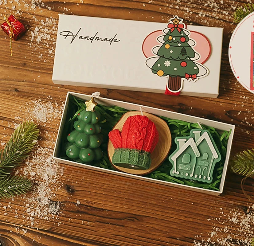 Coffret de Bougies Décoratives de Noël chic