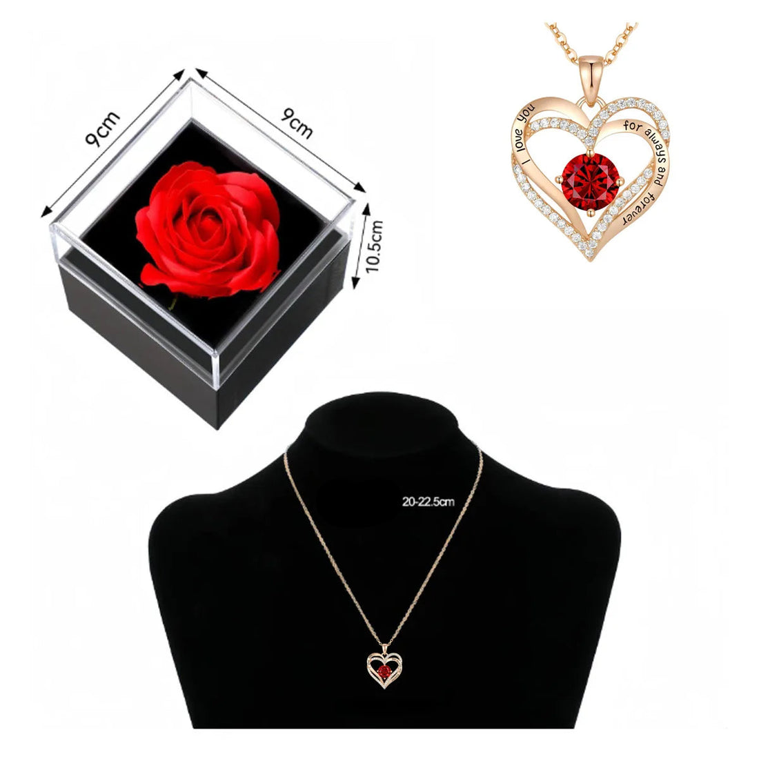 Coffret de Rose et de Collier Cœur Classe