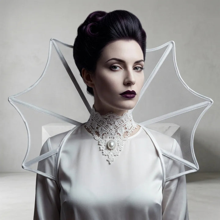 Col Montant Vampire Blanc Unique
