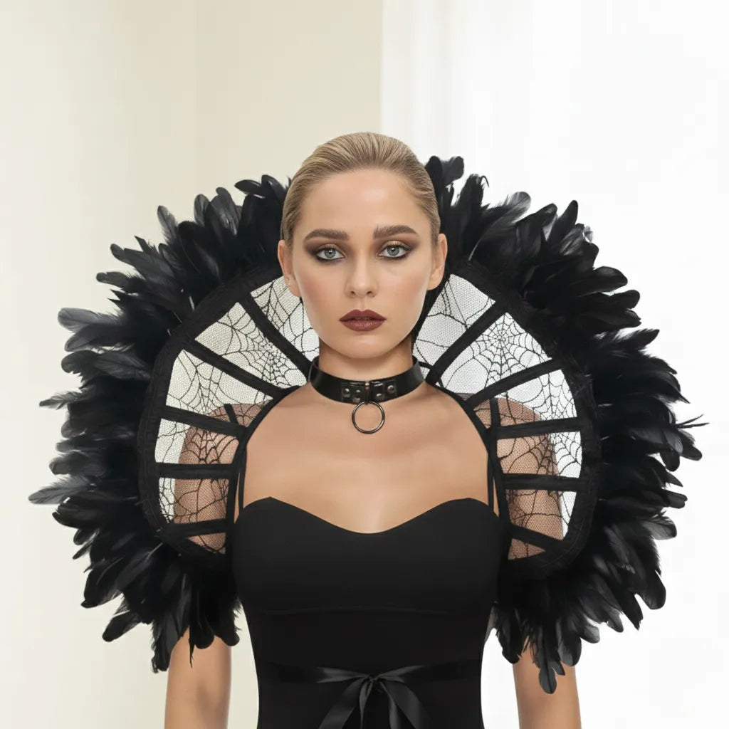 Col Montant Vampire à Plumes