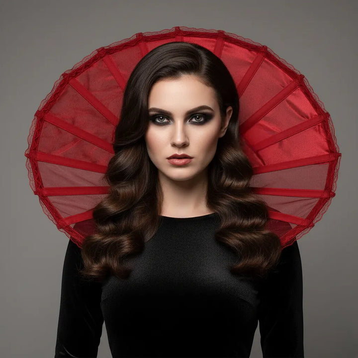 Col Montant Vampire Rouge