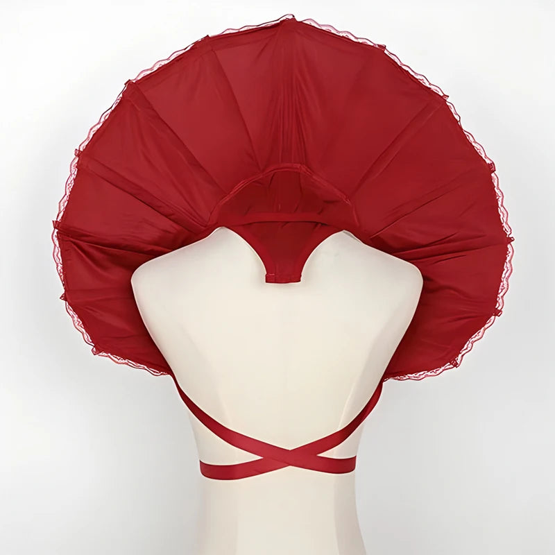 Col Montant Vampire Rouge Elégant