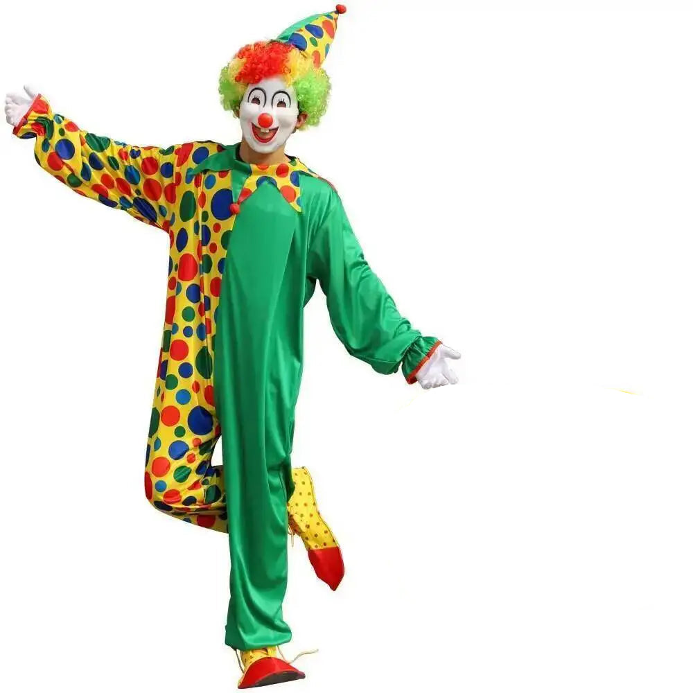 Combinaison Clown Vert et Jaune en Polyester