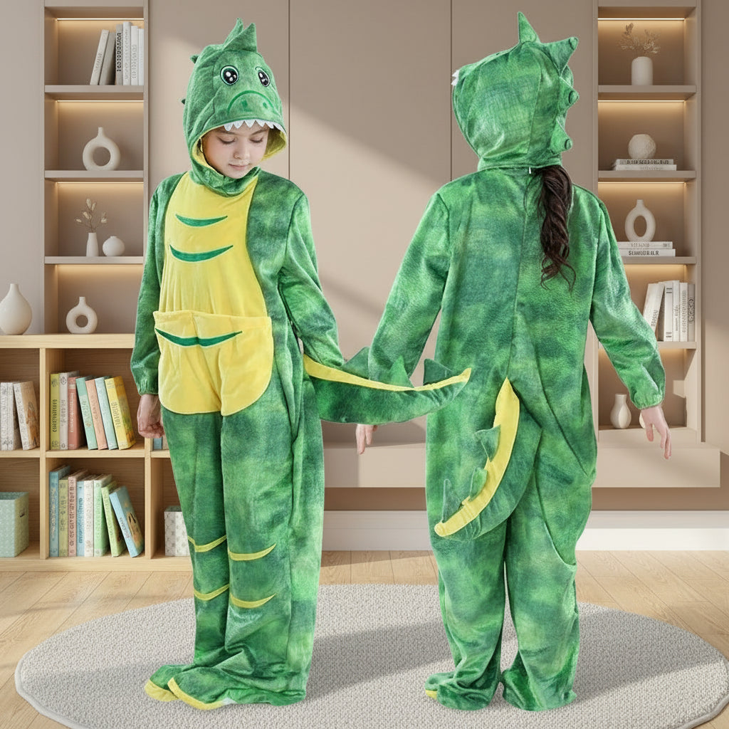 Combinaison Dinosaure Verte Enfant