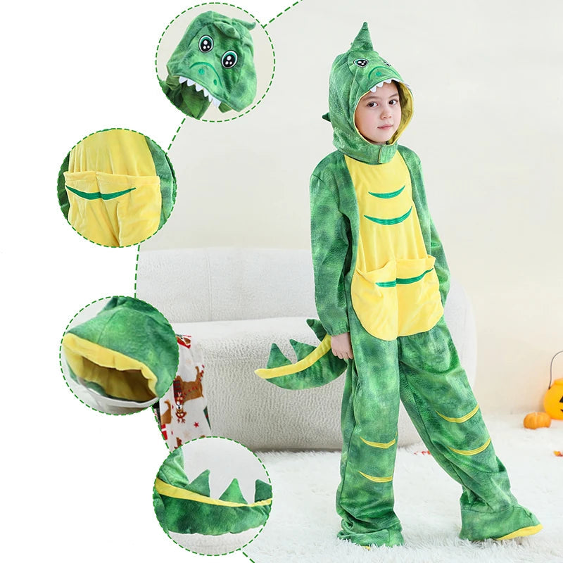 Combinaison Dinosaure Verte Enfant stylé