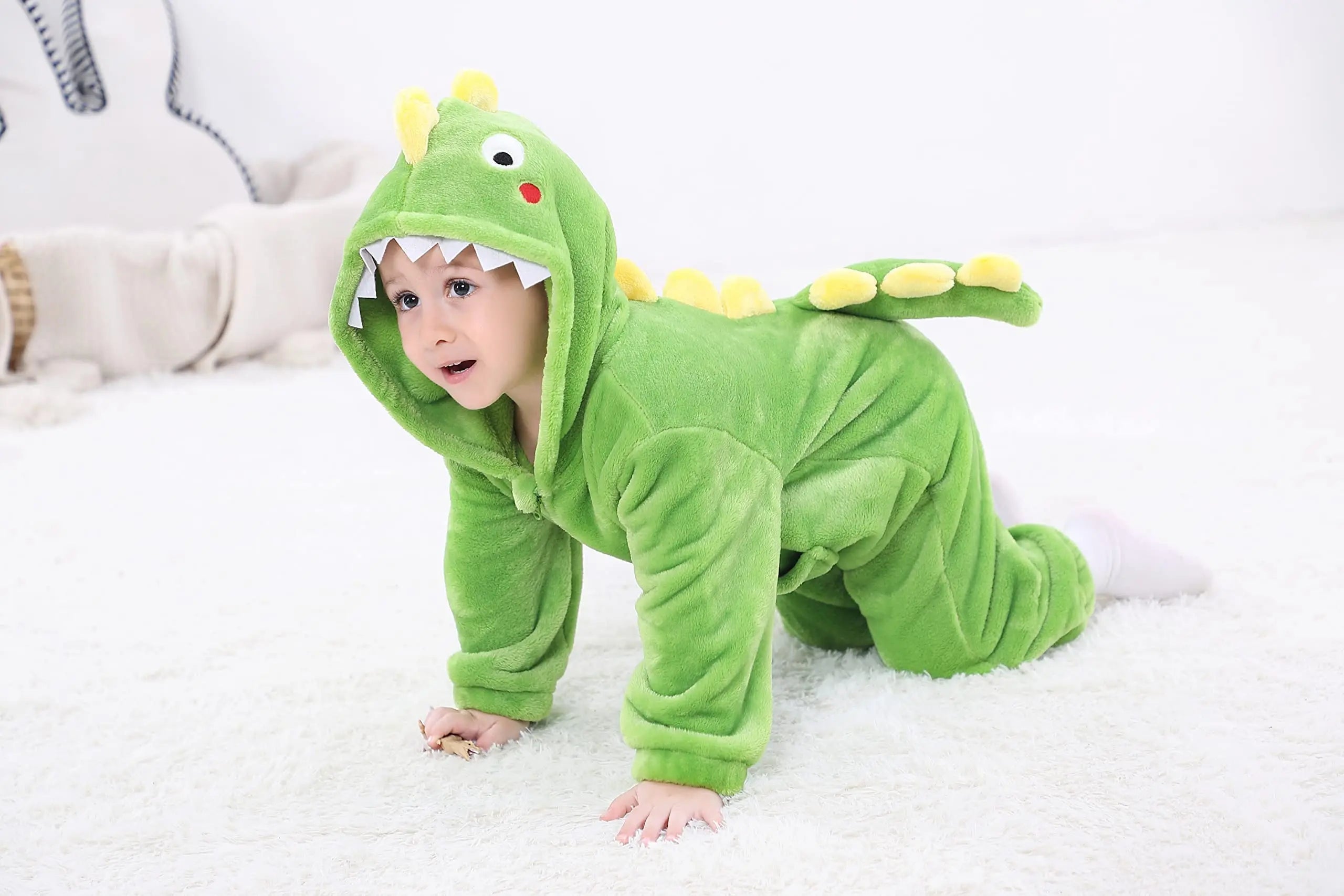 Combinaison Dragon Enfant Moelleuse vert