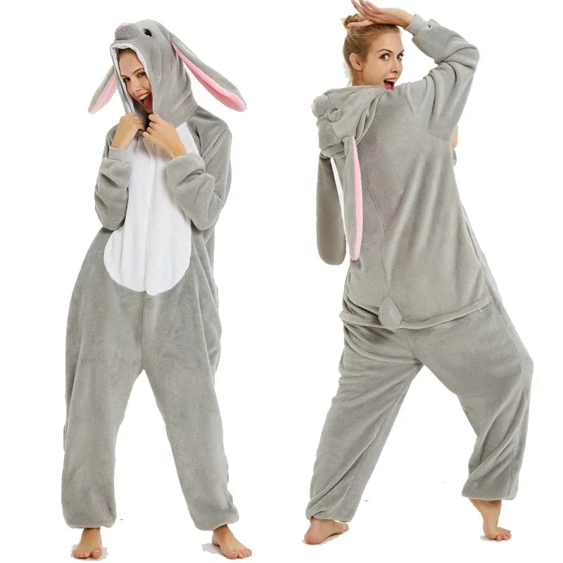 Combinaison Lapin Gris Adulte Mignon