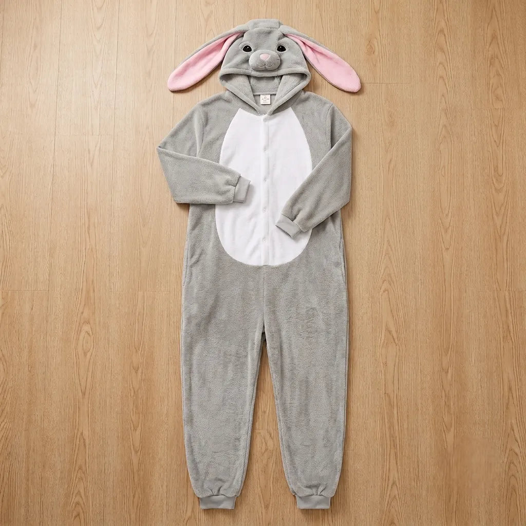Combinaison Lapin Gris Adulte Unique