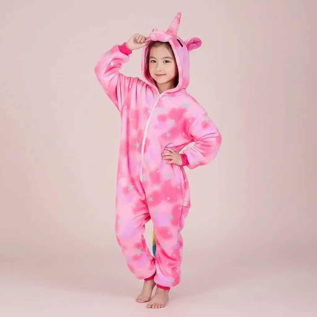 Combinaison Licorne Enfant Rose