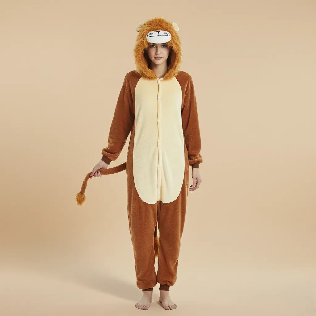 Combinaison Lion Marron Adulte Unique