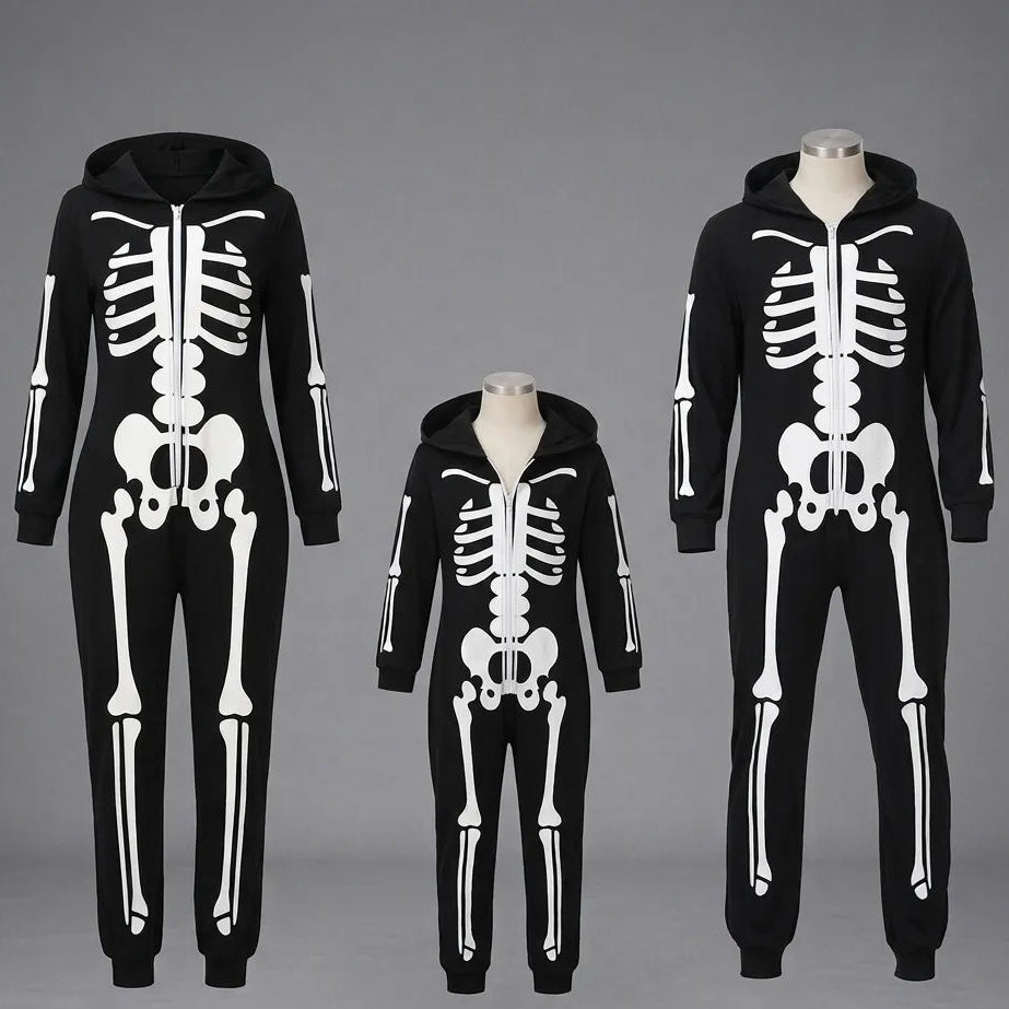 Combinaison Pyjama Famille Squelette Minimaliste
