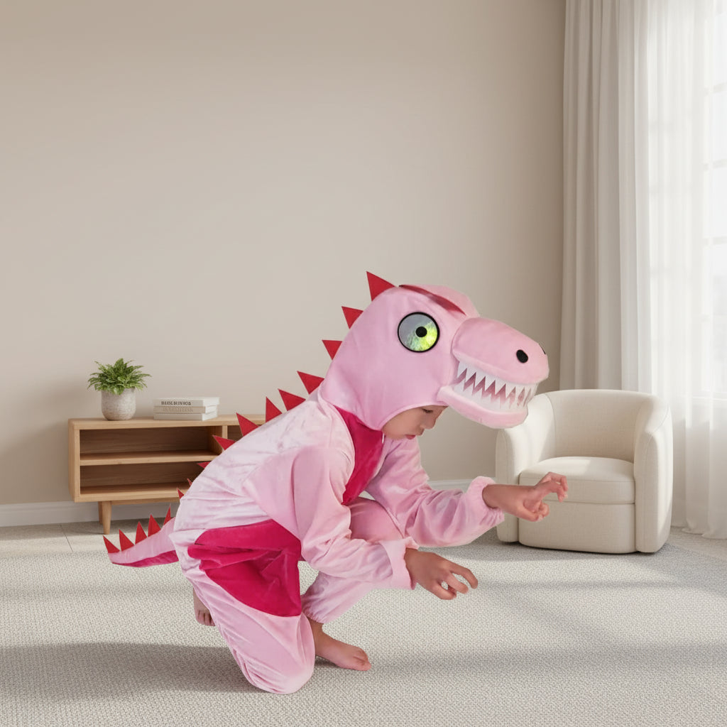 Combinaison Rose Dinosaure Enfant