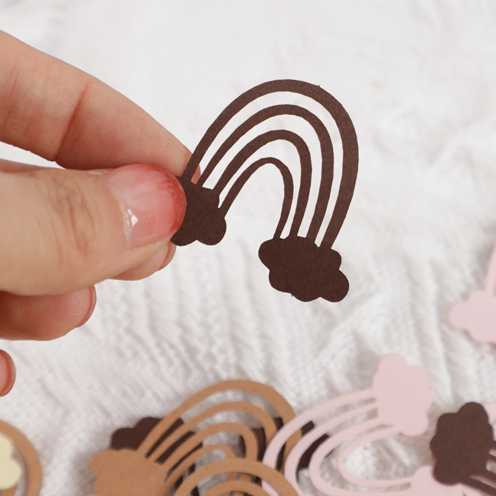 Confettis Anniversaire Arc-en-ciel Marron