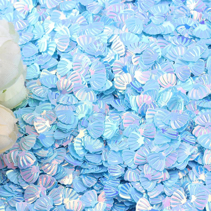 Confettis Anniversaire Coquillages Bleus