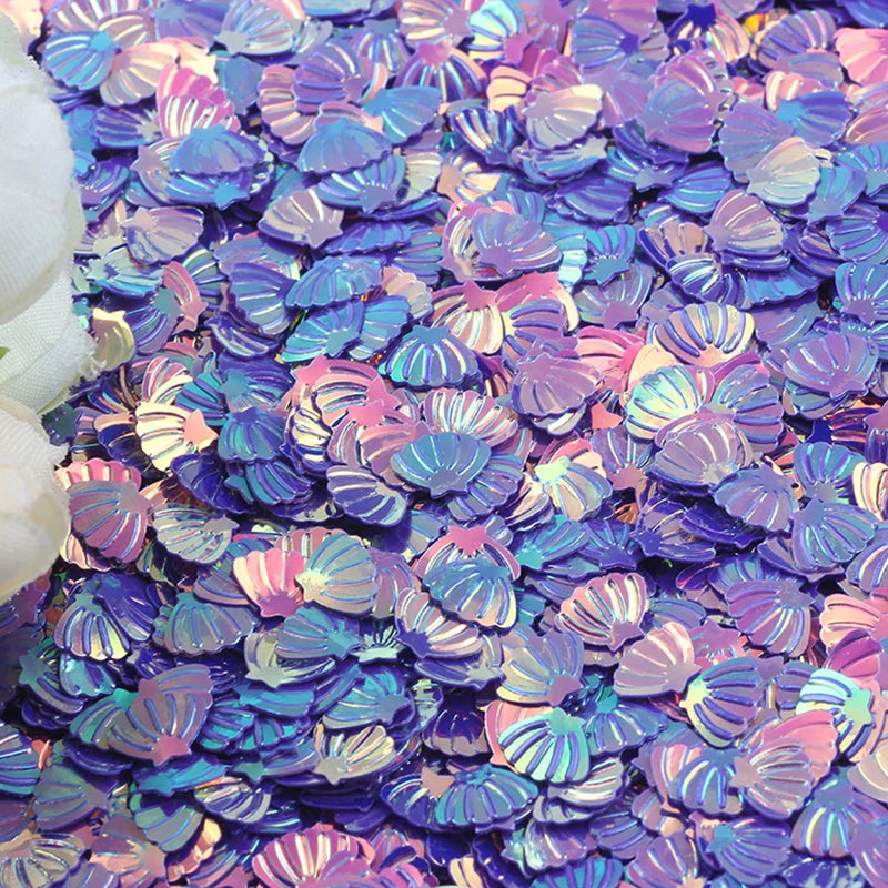 Confettis Anniversaire Coquillages Violets