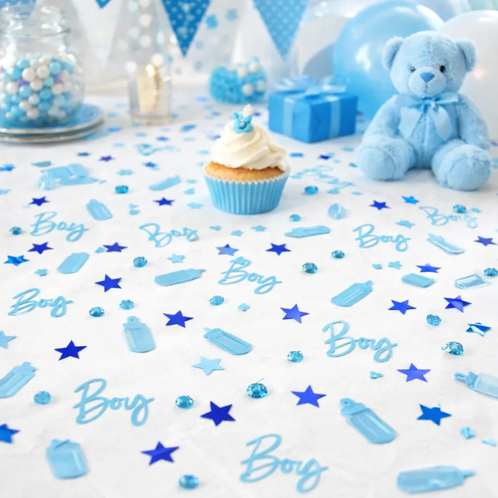 Confettis Baby Shower Bleu