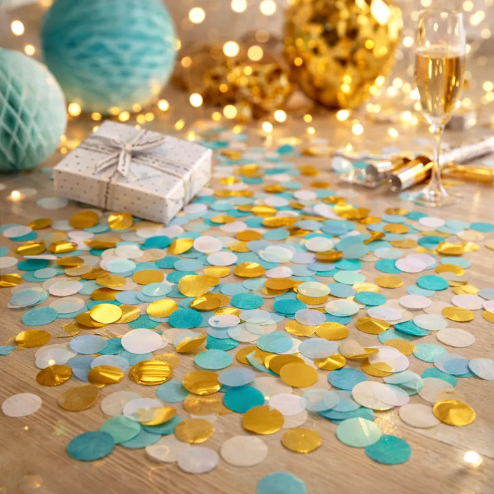 Confettis Bleu et Doré