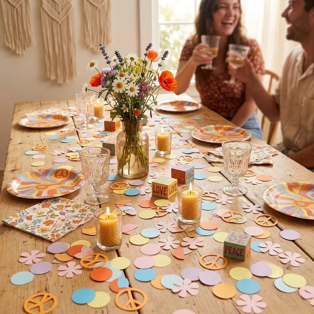 Confettis Bohème Hippie Léger