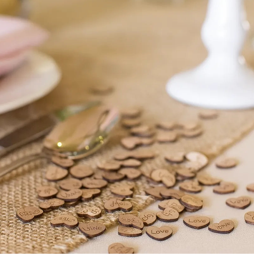 Confettis Cœur Love en Bois