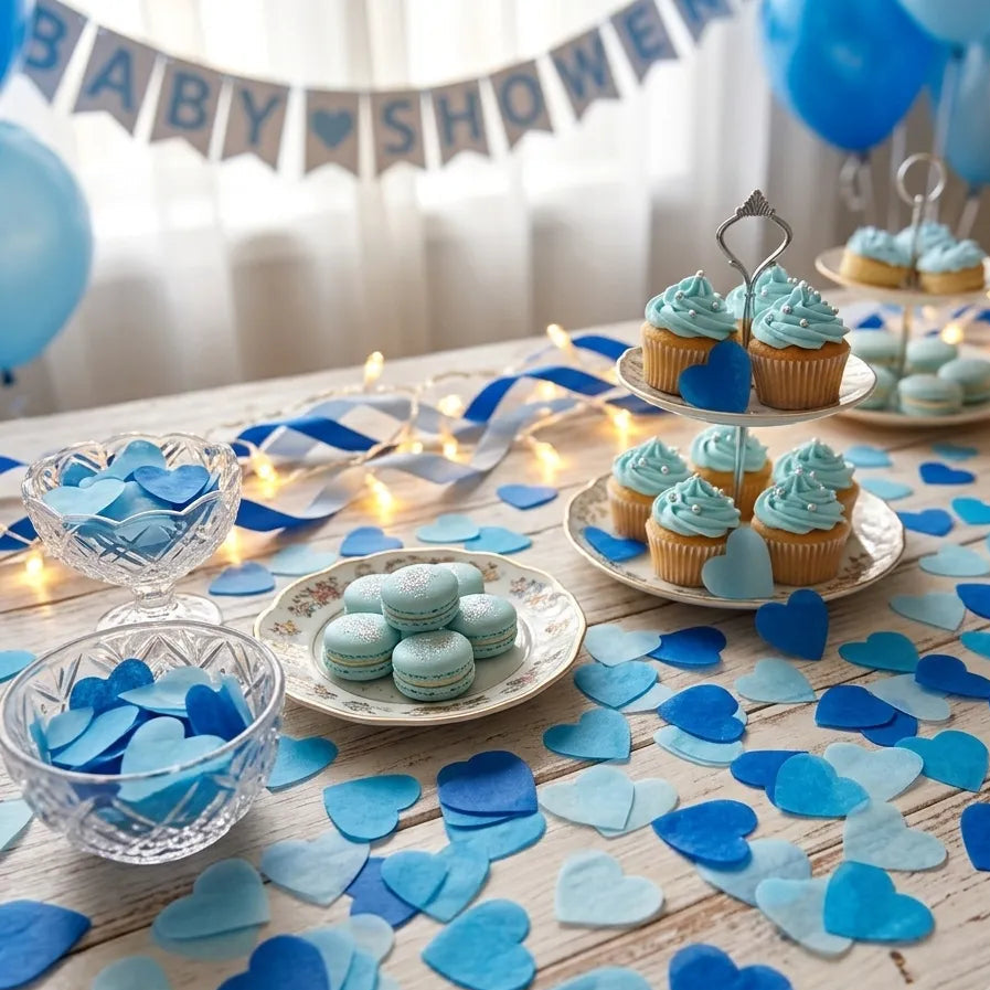 Confettis Cœurs Bleus léger