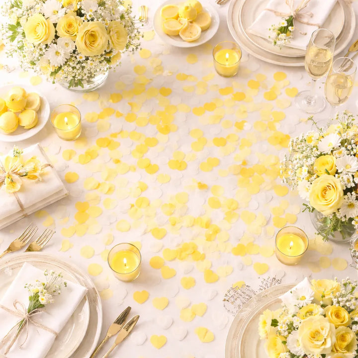 Confettis Cœurs Jaune