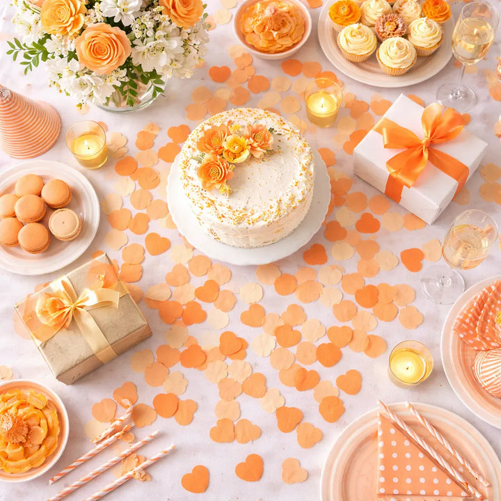 Confettis Cœurs Orange