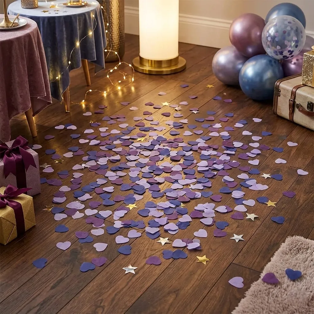 Confettis Cœurs Violets Unique