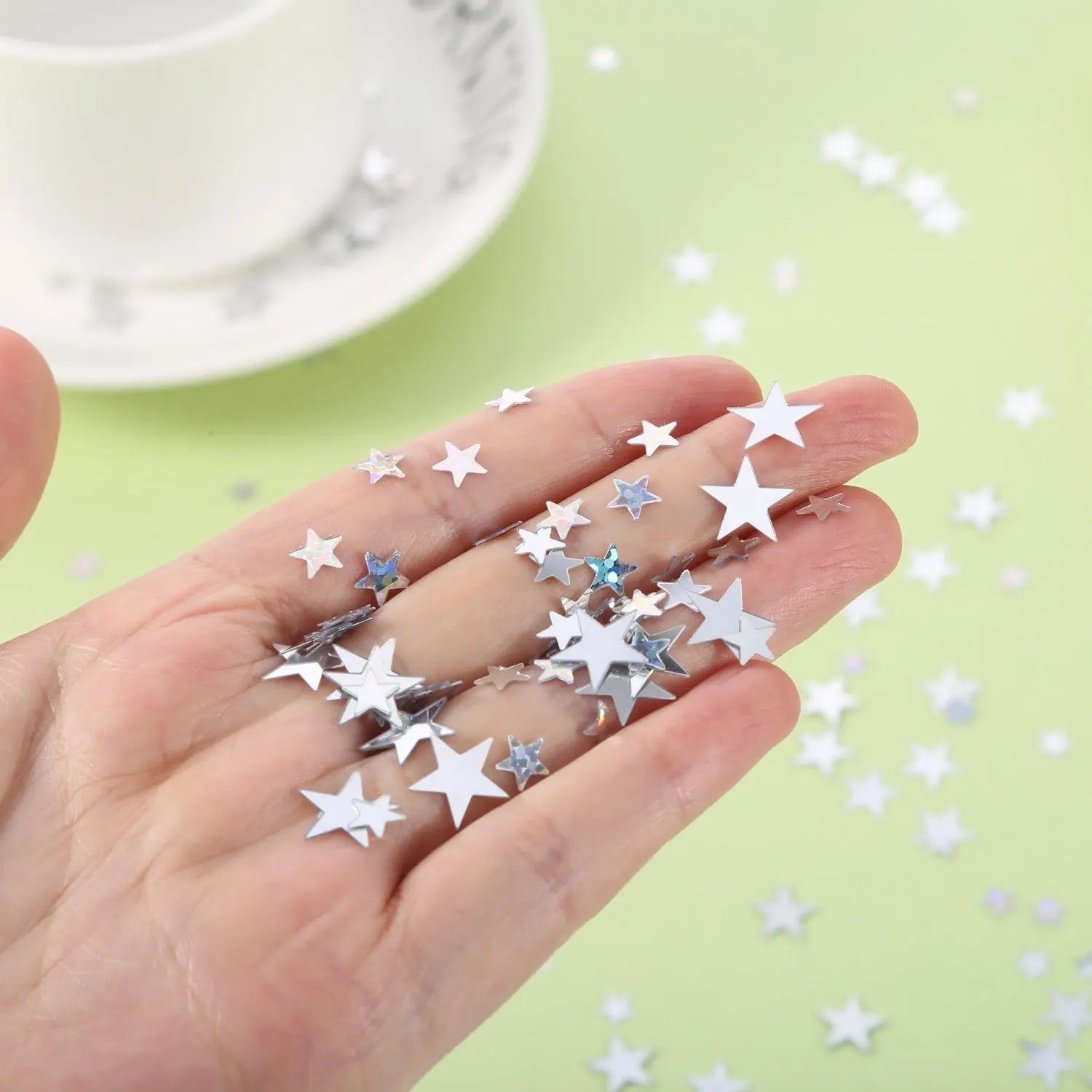 Confettis Etoiles Argentées Pratiques