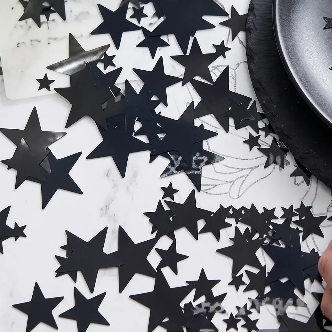 Confettis Etoiles Noirs Festifs