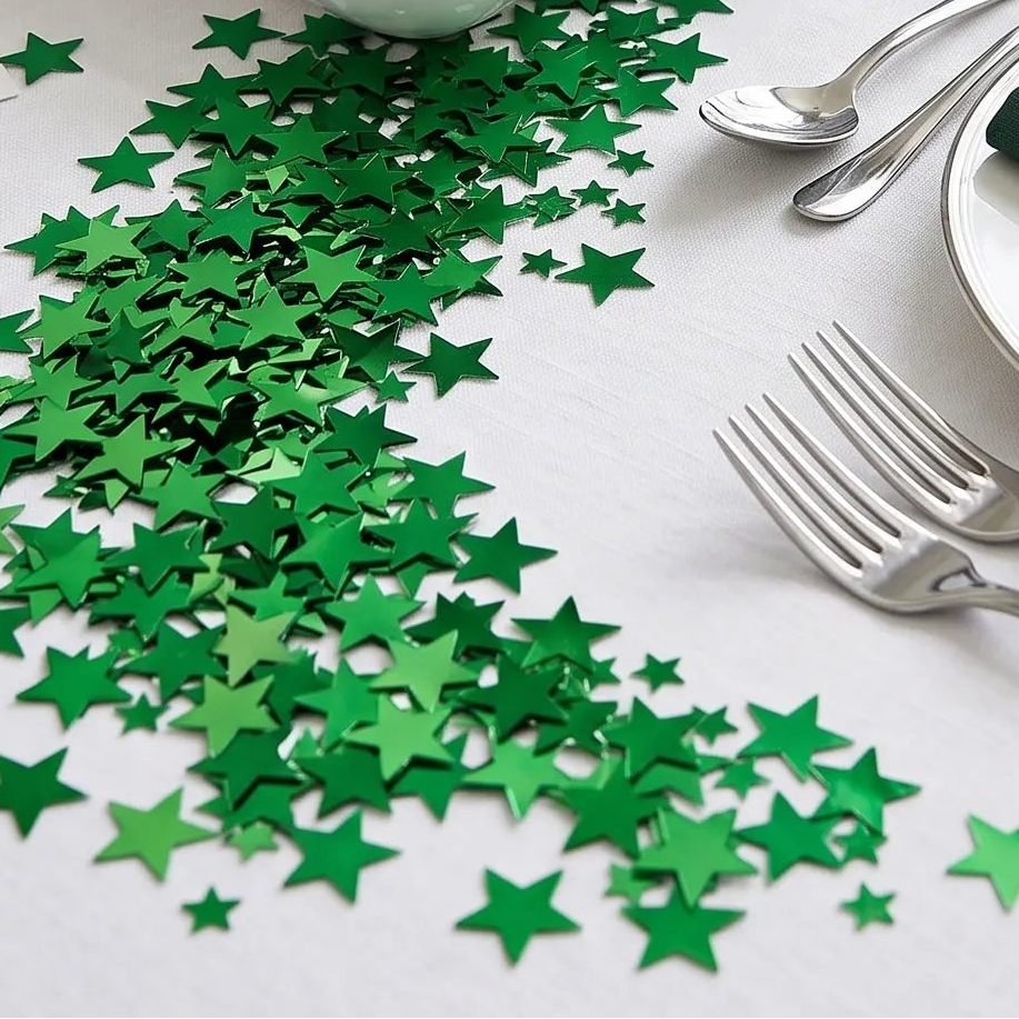 Confettis Etoiles Verts Festifs