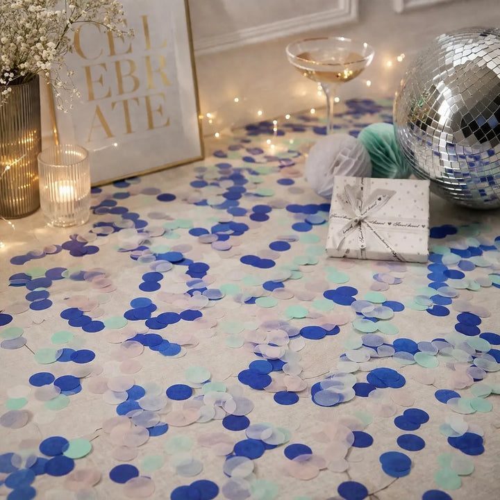 Confettis Festifs Bleus