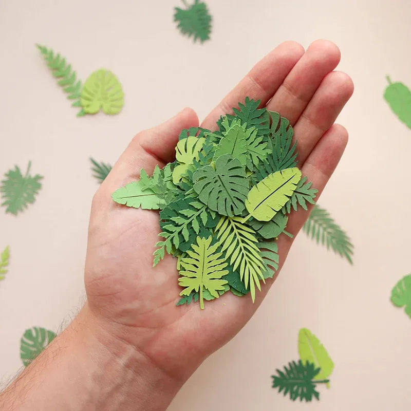 Confettis Feuilles Tropicales verts